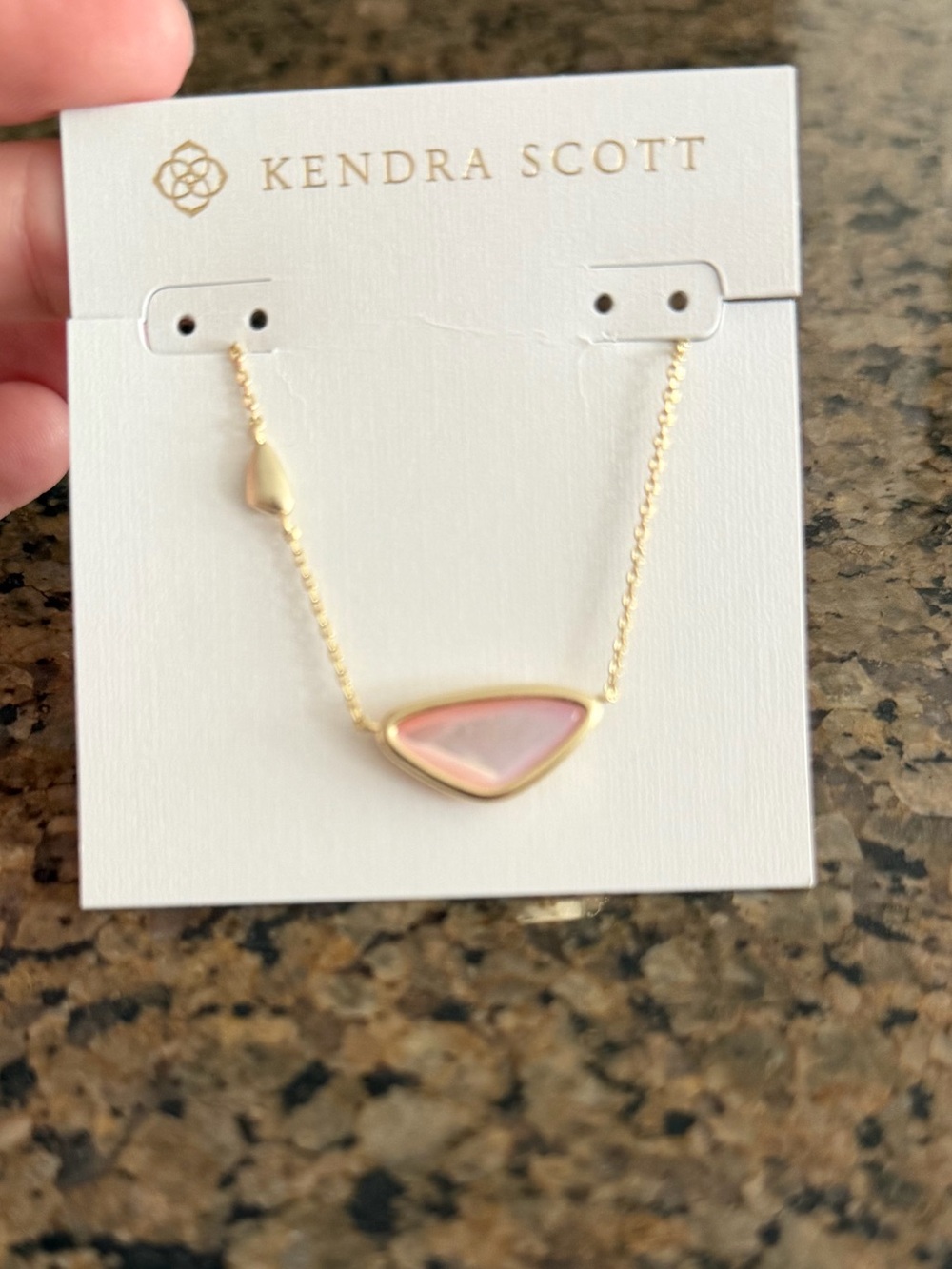 Kendra Scott Margot Gold Pendant Necklace in Lilac Mother of Pearl - Picture 2 of 5